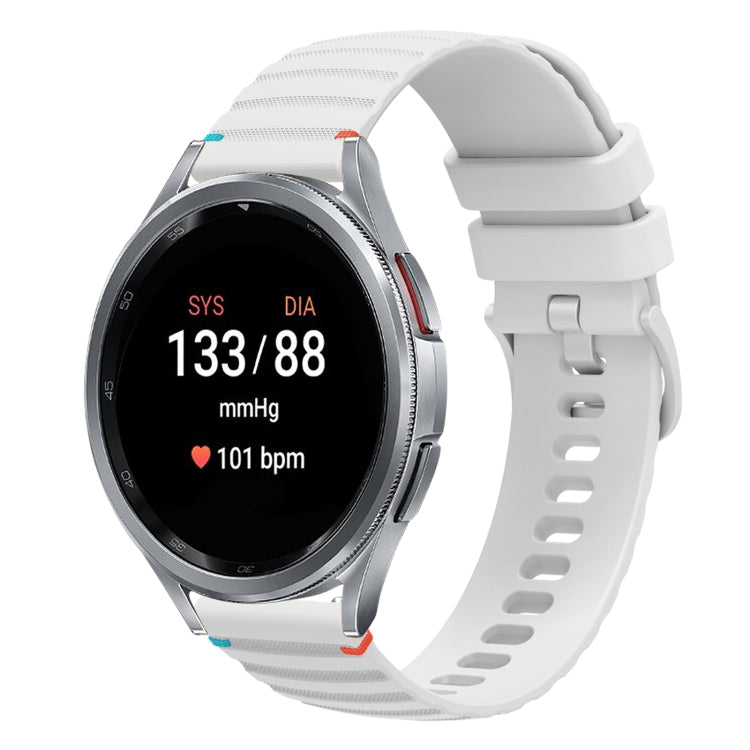 Wavy Dotted Stitched 20mm Silicone Watch Band, For Samsung Galaxy Watch FE 40mm, For Samsung Galaxy Watch 7 40 / 44mm