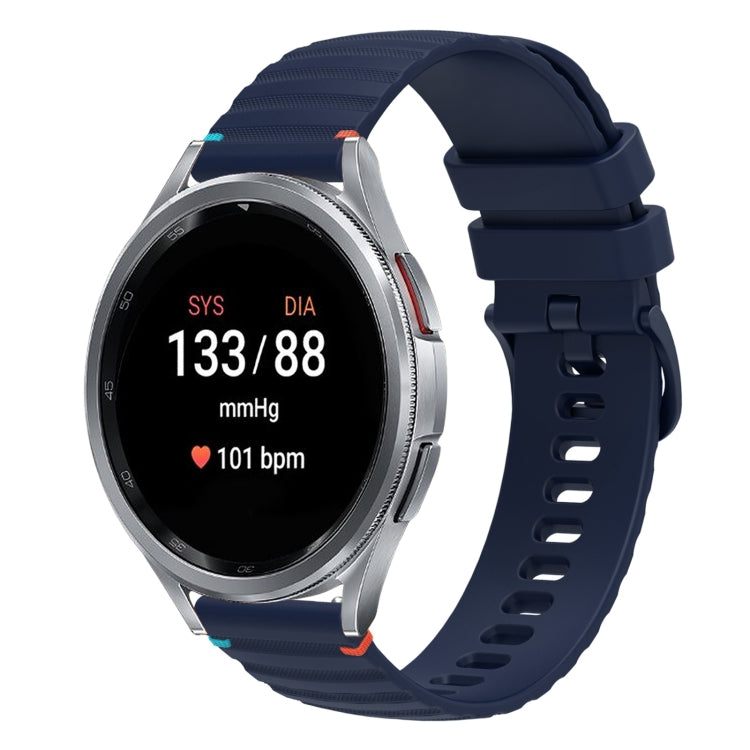 Wavy Dotted Stitched 20mm Silicone Watch Band, For Samsung Galaxy Watch FE 40mm, For Samsung Galaxy Watch 7 40 / 44mm