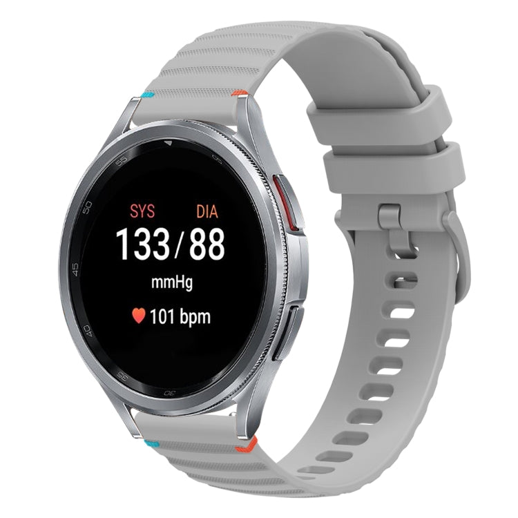 Wavy Dotted Stitched 20mm Silicone Watch Band, For Samsung Galaxy Watch FE 40mm, For Samsung Galaxy Watch 7 40 / 44mm