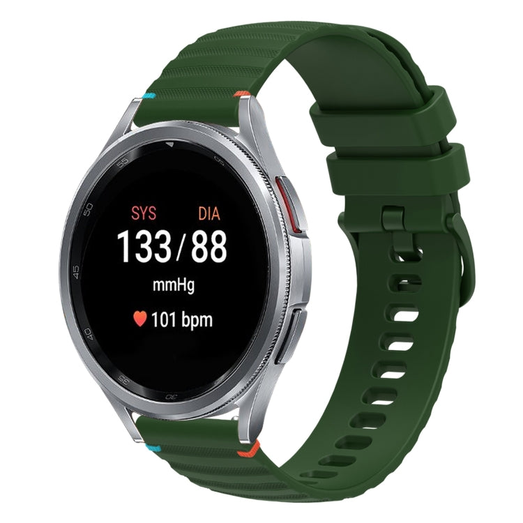 Wavy Dotted Stitched 20mm Silicone Watch Band, For Samsung Galaxy Watch FE 40mm, For Samsung Galaxy Watch 7 40 / 44mm