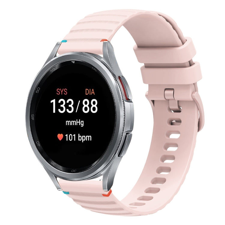 Wavy Dotted Stitched 20mm Silicone Watch Band, For Samsung Galaxy Watch FE 40mm, For Samsung Galaxy Watch 7 40 / 44mm