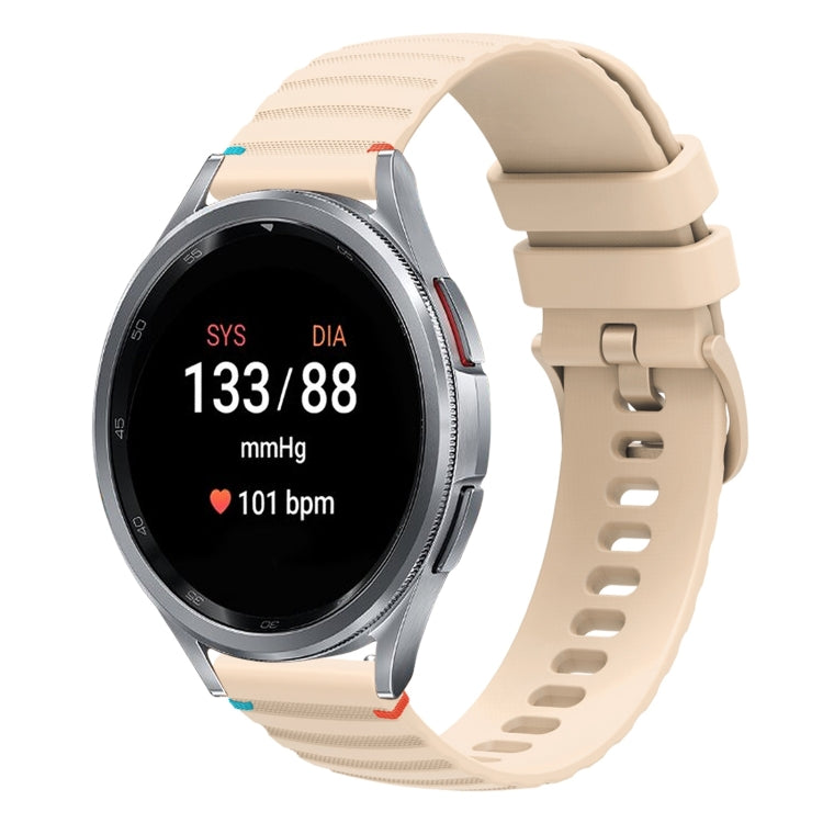 Wavy Dotted Stitched 20mm Silicone Watch Band, For Samsung Galaxy Watch FE 40mm, For Samsung Galaxy Watch 7 40 / 44mm