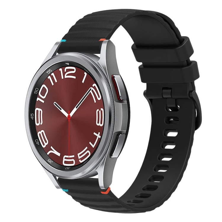 Wavy Dotted Stitched 20mm Silicone Watch Band, For Samsung Galaxy Watch 6 Cassic 43 / 47mm, For Samsung Galaxy Watch 6 40 / 44mm
