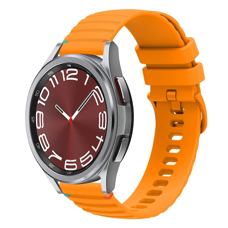 Wavy Dotted Stitched 20mm Silicone Watch Band, For Samsung Galaxy Watch 6 Cassic 43 / 47mm, For Samsung Galaxy Watch 6 40 / 44mm