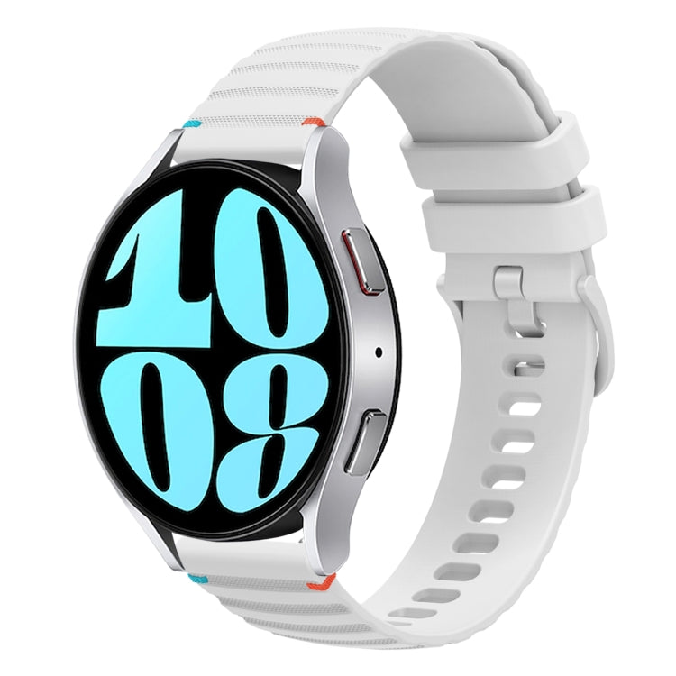 Wavy Dotted Stitched 20mm Silicone Watch Band, For Samsung Galaxy Watch 6 Cassic 43 / 47mm, For Samsung Galaxy Watch 6 40 / 44mm