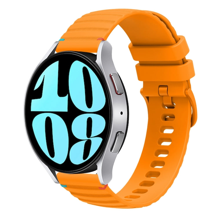 Wavy Dotted Stitched 20mm Silicone Watch Band, For Samsung Galaxy Watch 6 Cassic 43 / 47mm, For Samsung Galaxy Watch 6 40 / 44mm
