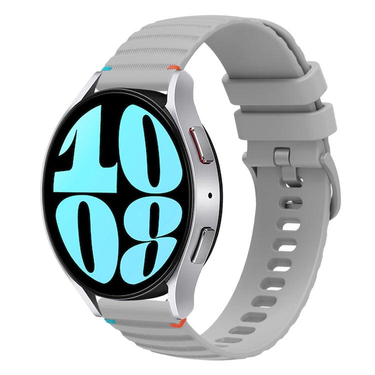 Wavy Dotted Stitched 20mm Silicone Watch Band, For Samsung Galaxy Watch 6 Cassic 43 / 47mm, For Samsung Galaxy Watch 6 40 / 44mm