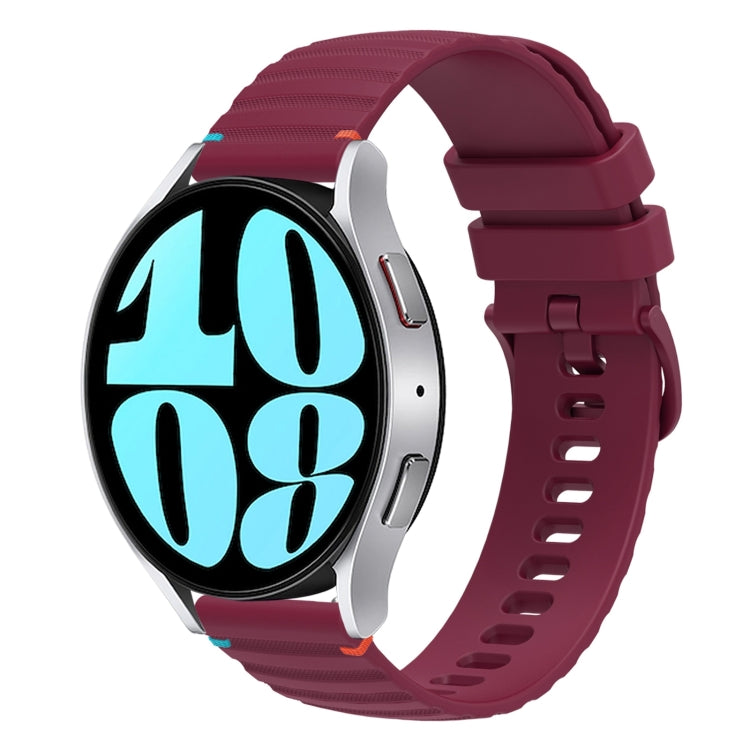 Wavy Dotted Stitched 20mm Silicone Watch Band, For Samsung Galaxy Watch 6 Cassic 43 / 47mm, For Samsung Galaxy Watch 6 40 / 44mm