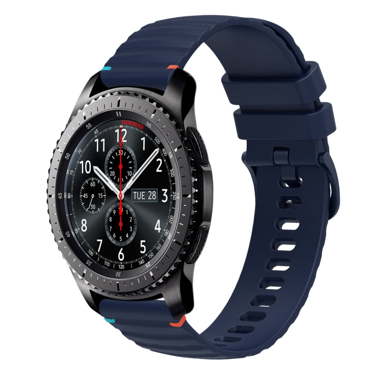 Wavy Dotted Stitched 22mm Silicone Watch Band, For Samsung Galaxy Gear S3 Frontier, For Samsung Galaxy Watch 3 45mm