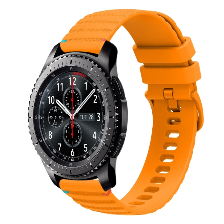 Wavy Dotted Stitched 22mm Silicone Watch Band, For Samsung Galaxy Gear S3 Frontier, For Samsung Galaxy Watch 3 45mm