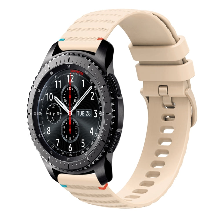 Wavy Dotted Stitched 22mm Silicone Watch Band, For Samsung Galaxy Gear S3 Frontier, For Samsung Galaxy Watch 3 45mm