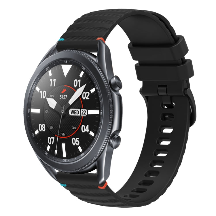 Wavy Dotted Stitched 22mm Silicone Watch Band, For Samsung Galaxy Gear S3 Frontier, For Samsung Galaxy Watch 3 45mm