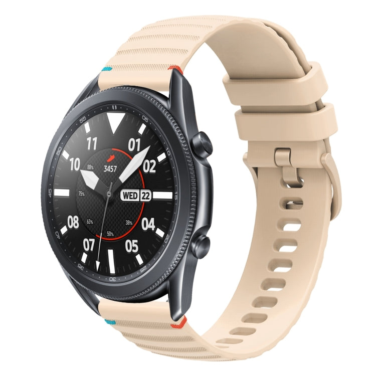 Wavy Dotted Stitched 22mm Silicone Watch Band, For Samsung Galaxy Gear S3 Frontier, For Samsung Galaxy Watch 3 45mm