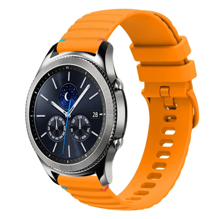 Wavy Dotted Stitched 22mm Silicone Watch Band, For Samsung Galaxy Gear S3 Classic, For Samsung Galaxy Watch 46mm
