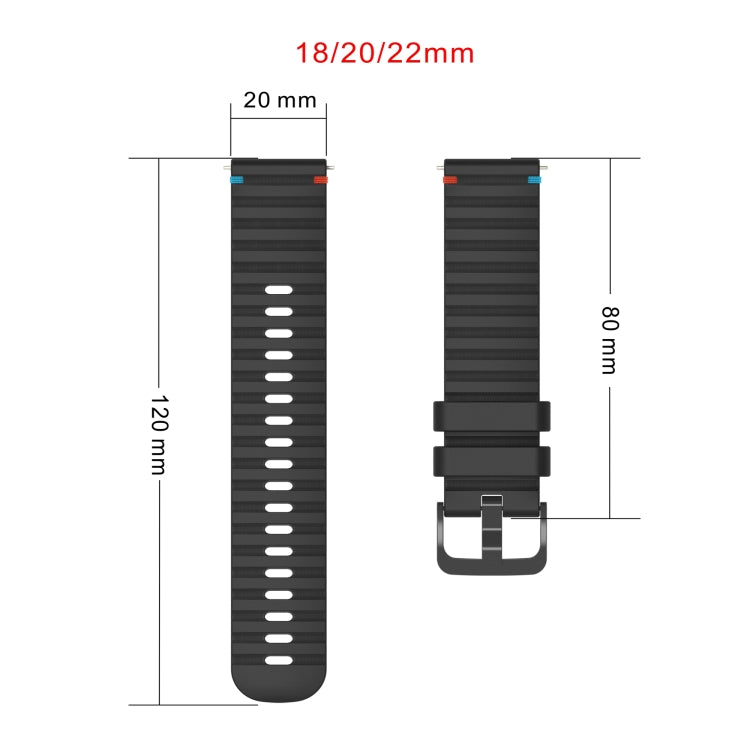 Wavy Dotted Stitched 22mm Silicone Watch Band, For Samsung Galaxy Gear S3 Frontier, For Samsung Galaxy Watch 3 45mm