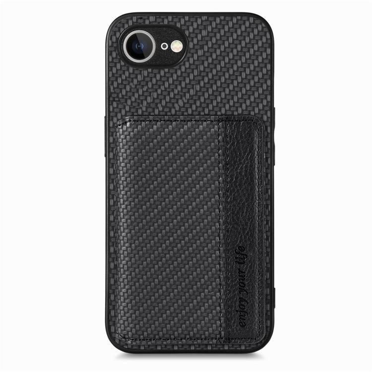 Carbon Fiber Magnetic Card Wallet RFID Blocking Phone Case, For iPhone 16e, For iPhone 16 Pro Max, For iPhone 16 Pro, For iPhone 16 Plus