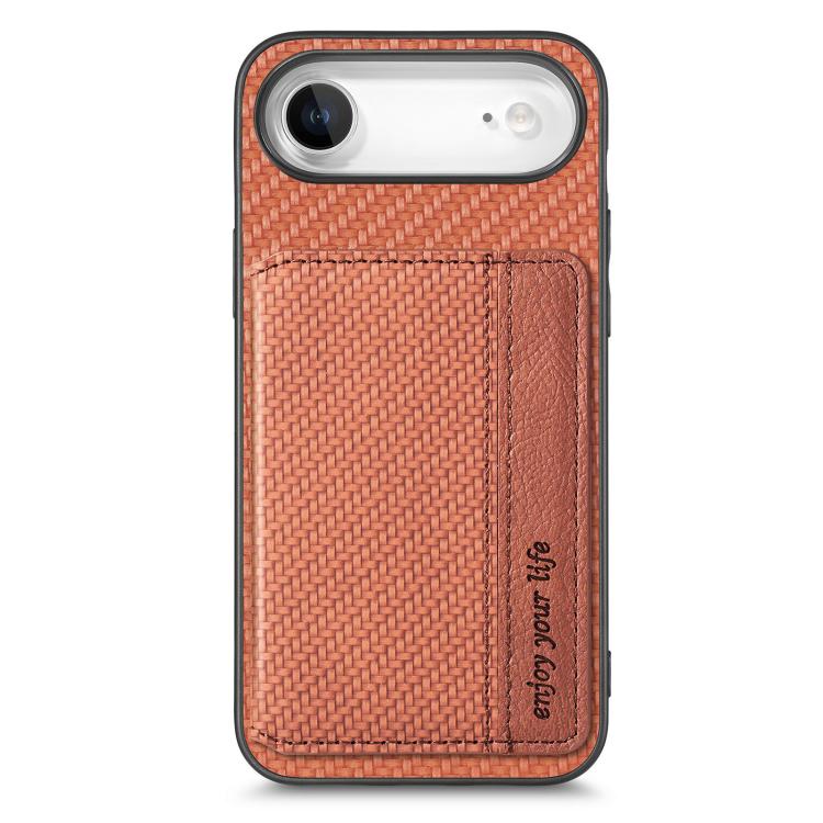 Carbon Fiber Magnetic Card Wallet RFID Blocking Phone Case