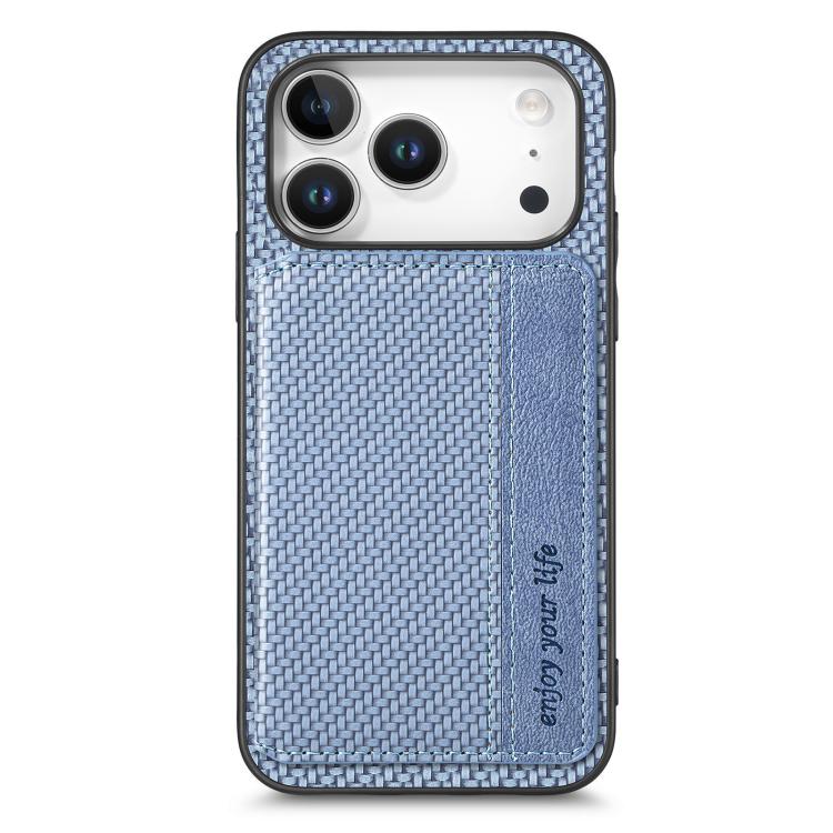 Carbon Fiber Magnetic Card Wallet RFID Blocking Phone Case
