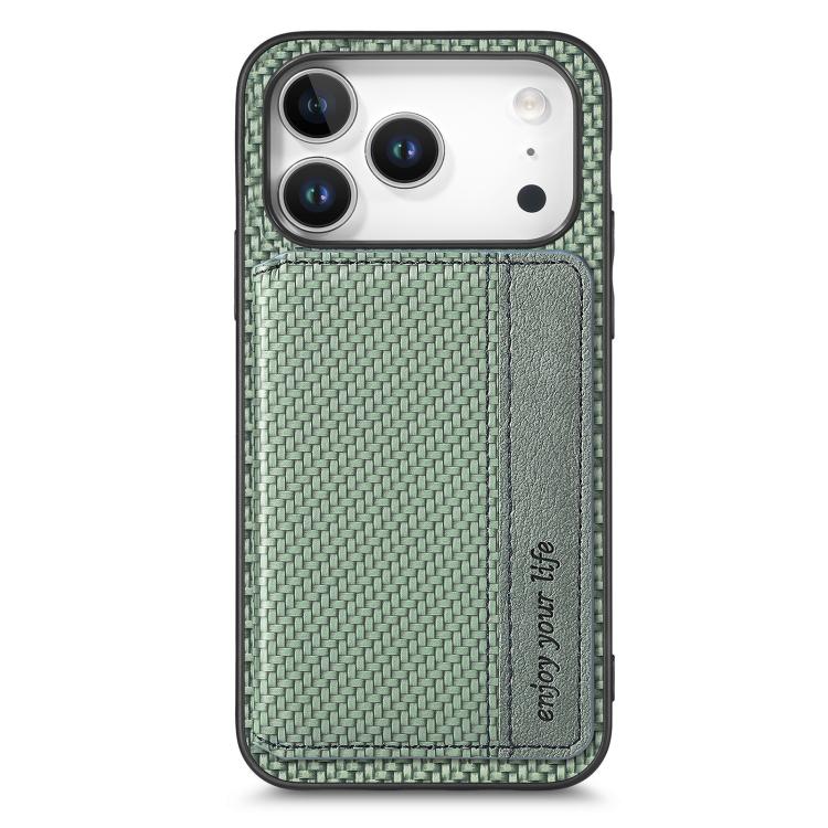 Carbon Fiber Magnetic Card Wallet RFID Blocking Phone Case