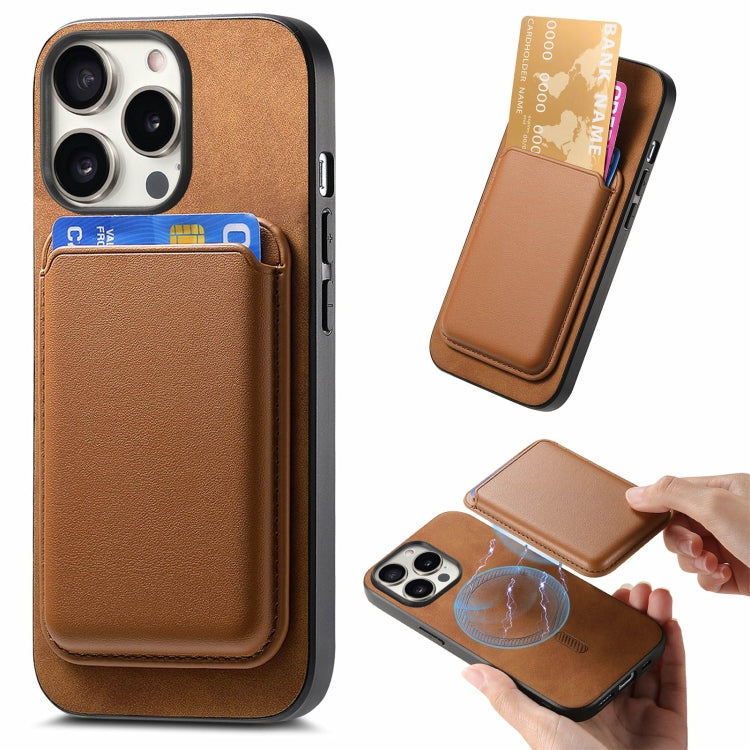 Retro Magsafe Card Bag PU Back Cover Phone Case