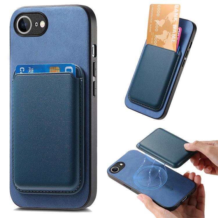 Retro Magsafe Card Bag PU Back Cover Phone Case