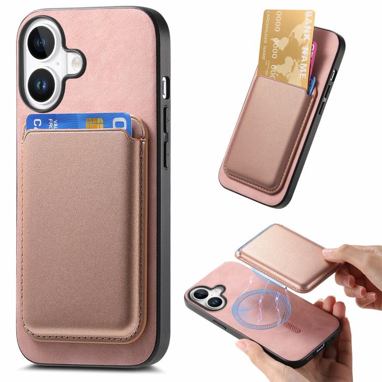 Retro Magsafe Card Bag PU Back Cover Phone Case