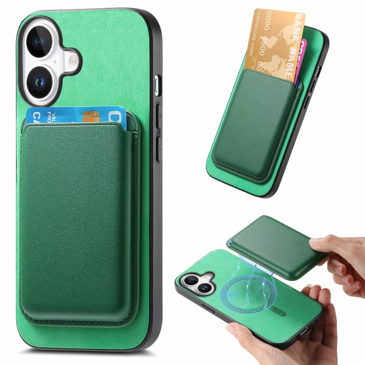 Retro Magsafe Card Bag PU Back Cover Phone Case