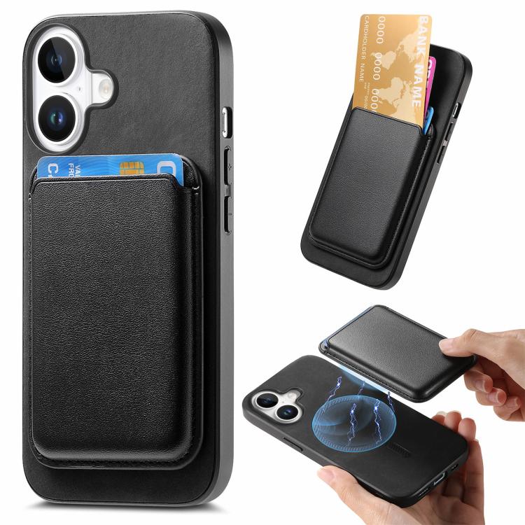 Retro Magsafe Card Bag PU Back Cover Phone Case