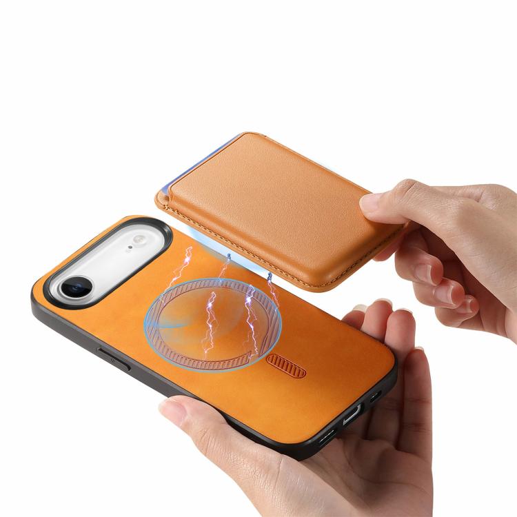 Retro Magsafe Card Bag PU Back Cover Phone Case
