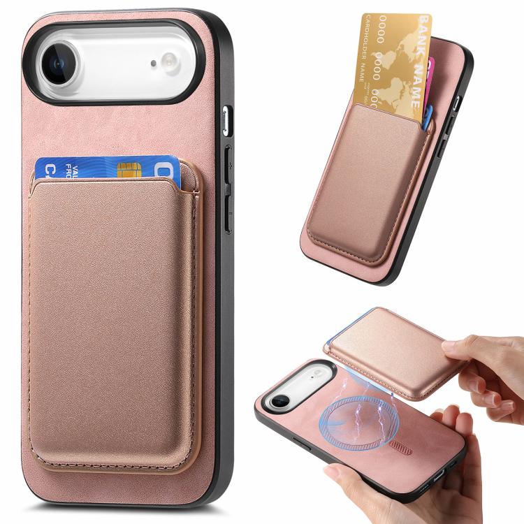 Retro Magsafe Card Bag PU Back Cover Phone Case