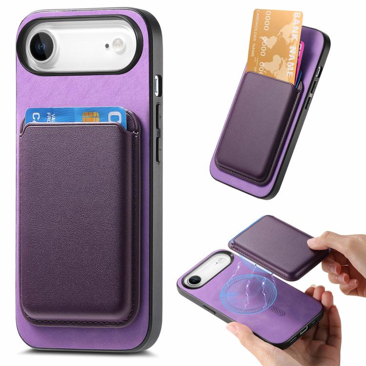 Retro Magsafe Card Bag PU Back Cover Phone Case