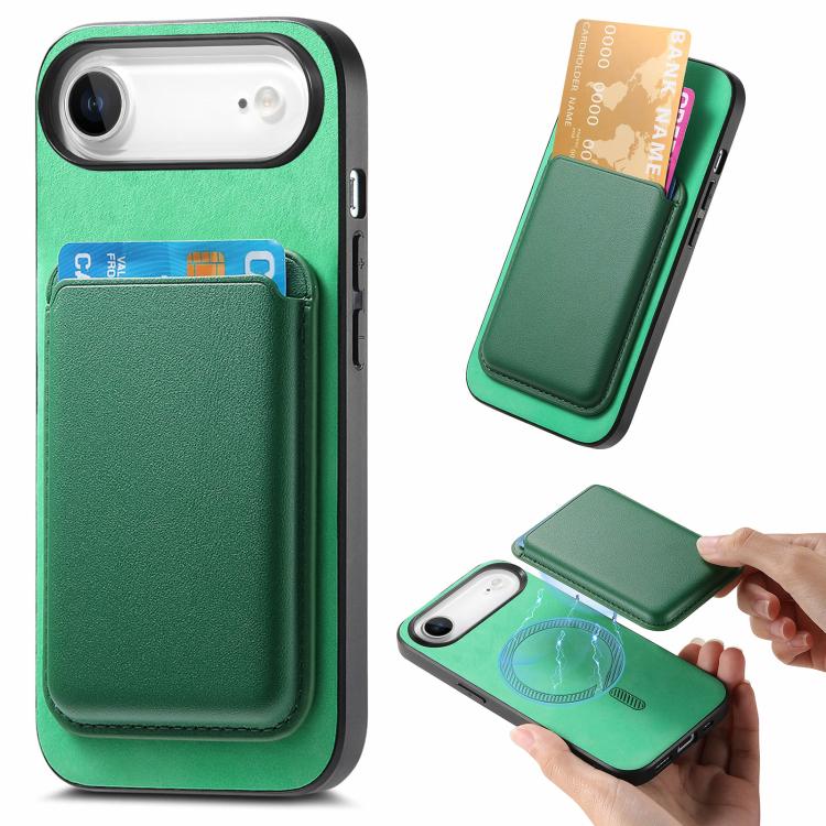Retro Magsafe Card Bag PU Back Cover Phone Case