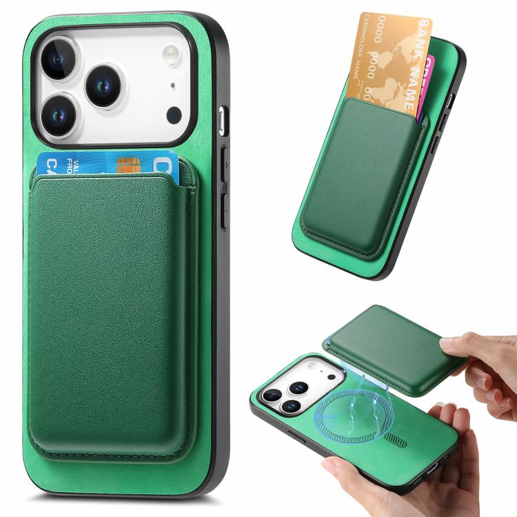 Retro Magsafe Card Bag PU Back Cover Phone Case