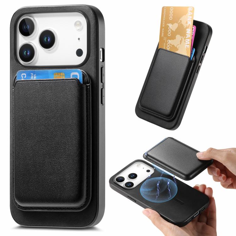 Retro Magsafe Card Bag PU Back Cover Phone Case