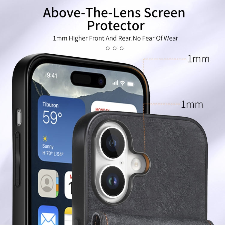 Retro Card Wallet Fold Leather Phone Case with Strap