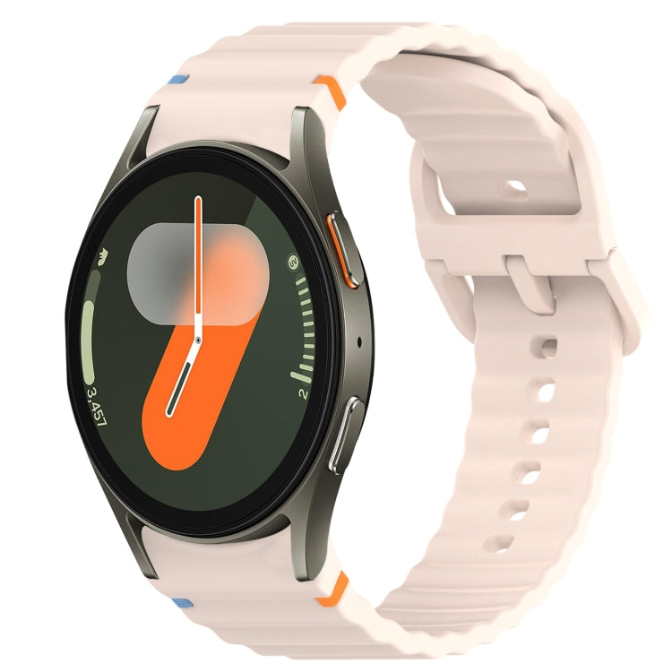 Wavy Grain Stitched Quick Release Silicone Watch Band, For Samsung Galaxy Watch FE 40mm, For Samsung Galaxy Watch 7 44mm