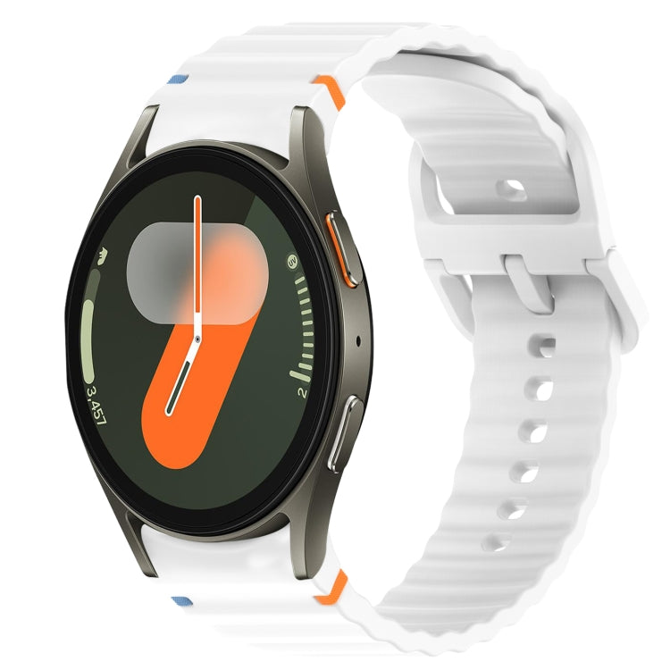 Wavy Grain Stitched Quick Release Silicone Watch Band, For Samsung Galaxy Watch FE 40mm, For Samsung Galaxy Watch 7 44mm
