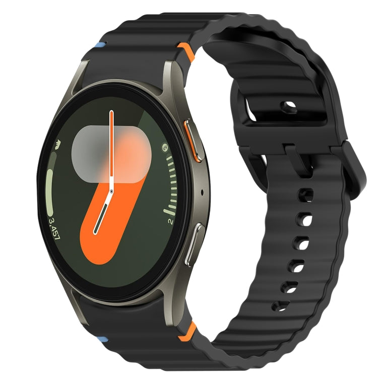 Wavy Grain Stitched Quick Release Silicone Watch Band, For Samsung Galaxy Watch FE 40mm, For Samsung Galaxy Watch 7 44mm