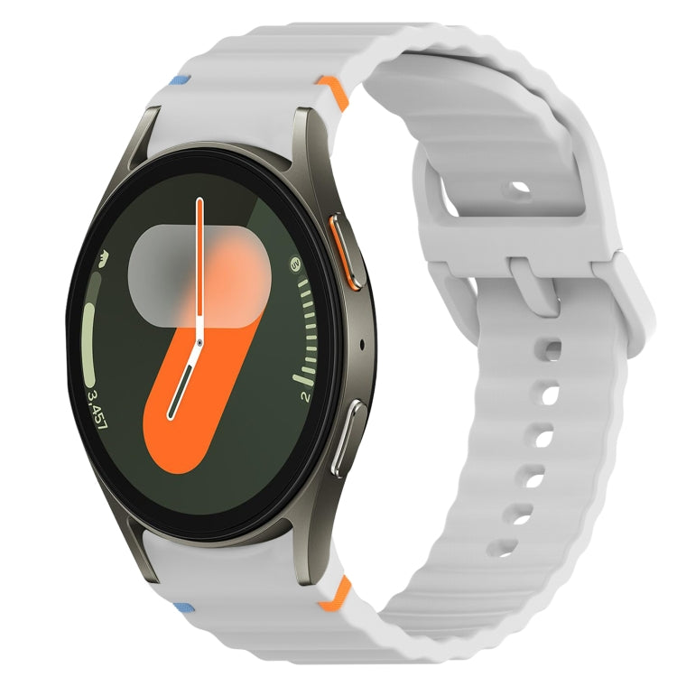 Wavy Grain Stitched Quick Release Silicone Watch Band, For Samsung Galaxy Watch FE 40mm, For Samsung Galaxy Watch 7 44mm