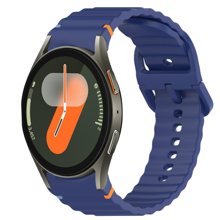 Wavy Grain Stitched Quick Release Silicone Watch Band, For Samsung Galaxy Watch FE 40mm, For Samsung Galaxy Watch 7 44mm