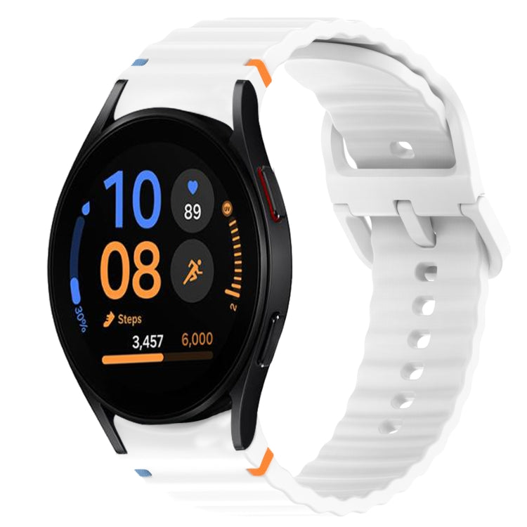 Wavy Grain Stitched Quick Release Silicone Watch Band, For Samsung Galaxy Watch FE 40mm, For Samsung Galaxy Watch 7 44mm