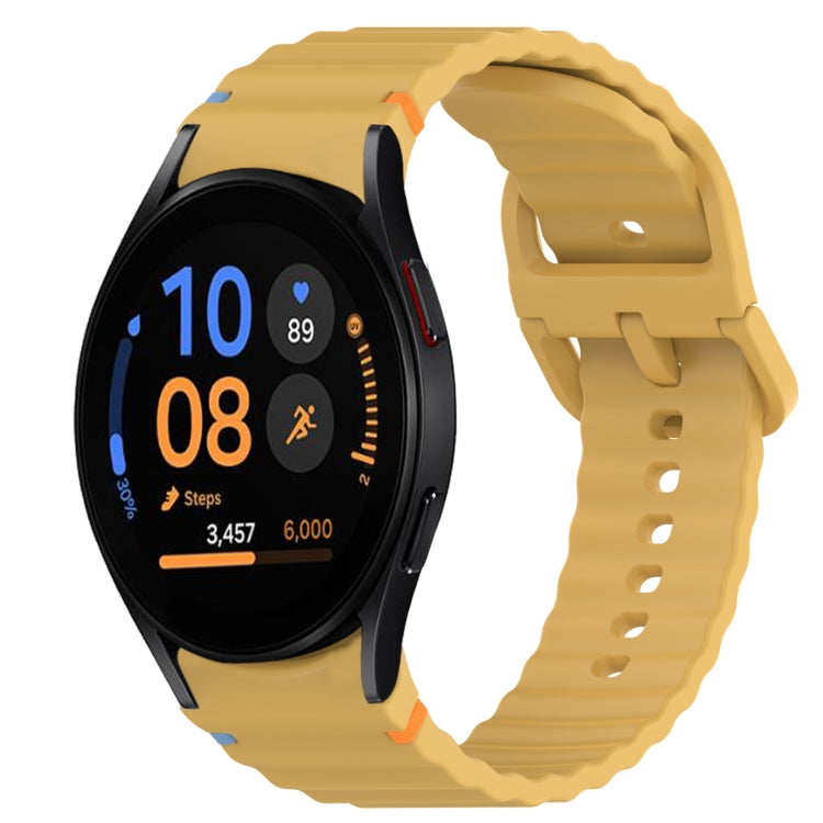 Wavy Grain Stitched Quick Release Silicone Watch Band, For Samsung Galaxy Watch FE 40mm, For Samsung Galaxy Watch 7 44mm
