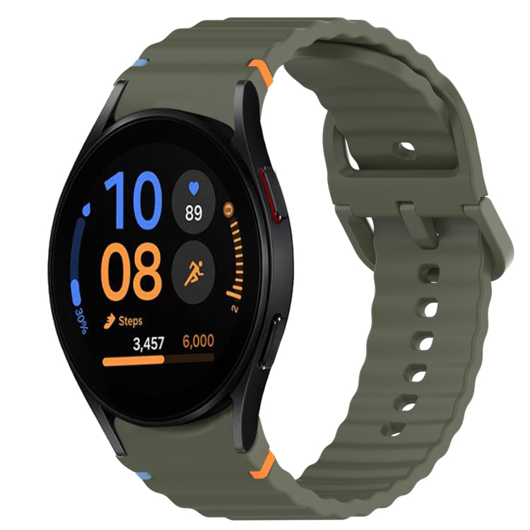 Wavy Grain Stitched Quick Release Silicone Watch Band, For Samsung Galaxy Watch FE 40mm, For Samsung Galaxy Watch 7 44mm