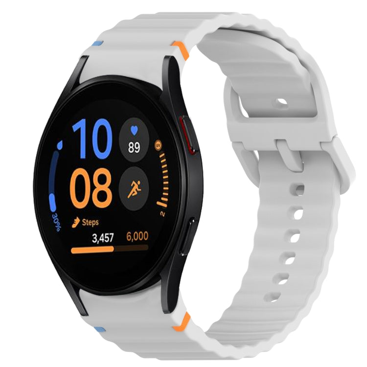 Wavy Grain Stitched Quick Release Silicone Watch Band, For Samsung Galaxy Watch FE 40mm, For Samsung Galaxy Watch 7 44mm