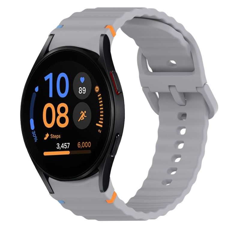 Wavy Grain Stitched Quick Release Silicone Watch Band, For Samsung Galaxy Watch FE 40mm, For Samsung Galaxy Watch 7 44mm