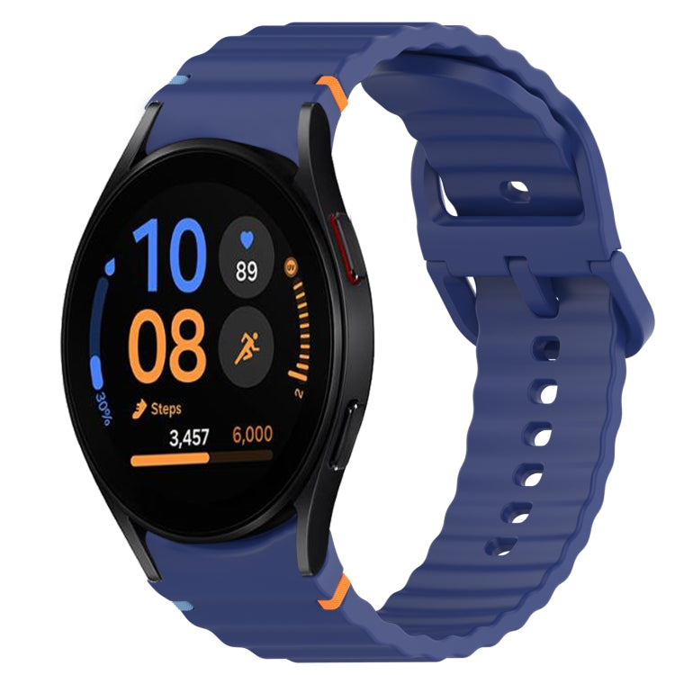 Wavy Grain Stitched Quick Release Silicone Watch Band, For Samsung Galaxy Watch FE 40mm, For Samsung Galaxy Watch 7 44mm