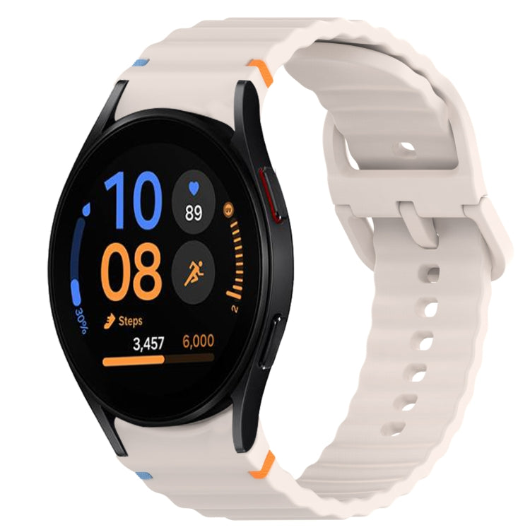 Wavy Grain Stitched Quick Release Silicone Watch Band, For Samsung Galaxy Watch FE 40mm, For Samsung Galaxy Watch 7 44mm