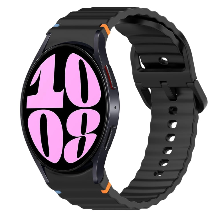 Wavy Grain Stitched Quick Release Silicone Watch Band, For Samsung Galaxy Watch 6 44mm, For Samsung Galaxy Watch 6 40mm