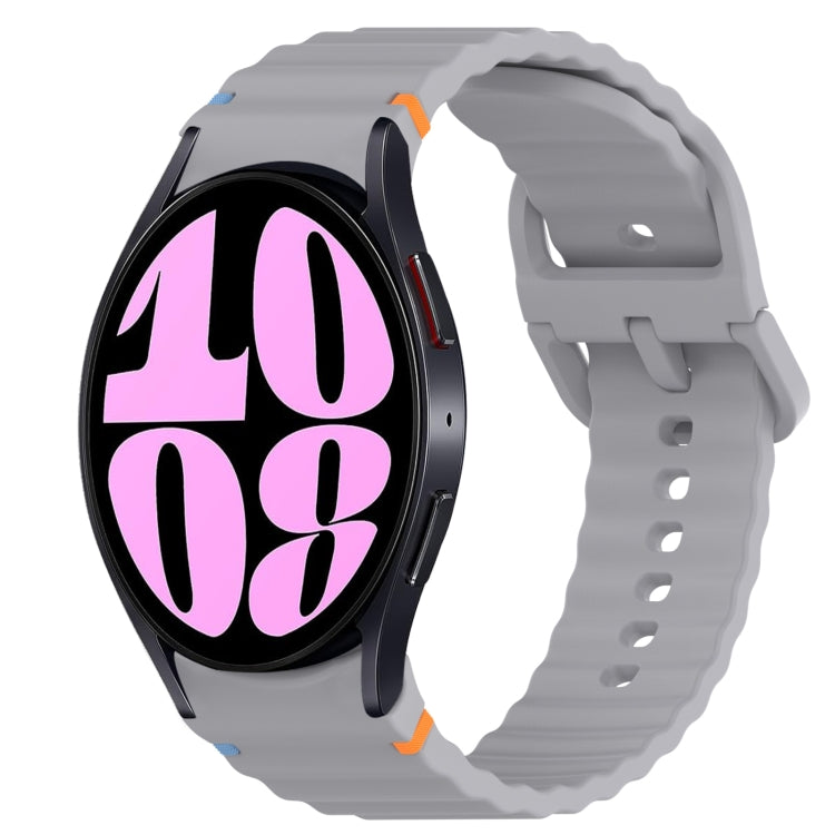Wavy Grain Stitched Quick Release Silicone Watch Band, For Samsung Galaxy Watch 6 44mm, For Samsung Galaxy Watch 6 40mm
