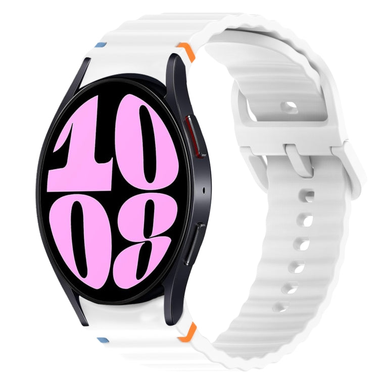 Wavy Grain Stitched Quick Release Silicone Watch Band, For Samsung Galaxy Watch 6 44mm, For Samsung Galaxy Watch 6 40mm